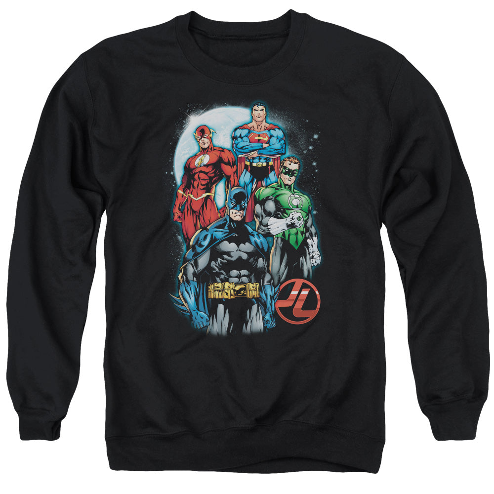 Justice League Of America The Four Mens Crewneck Sweatshirt Black Officially Licensed