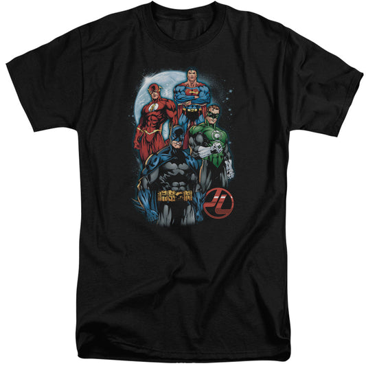 Justice League Of America The Four Mens Tall T Shirt Black Officially Licensed