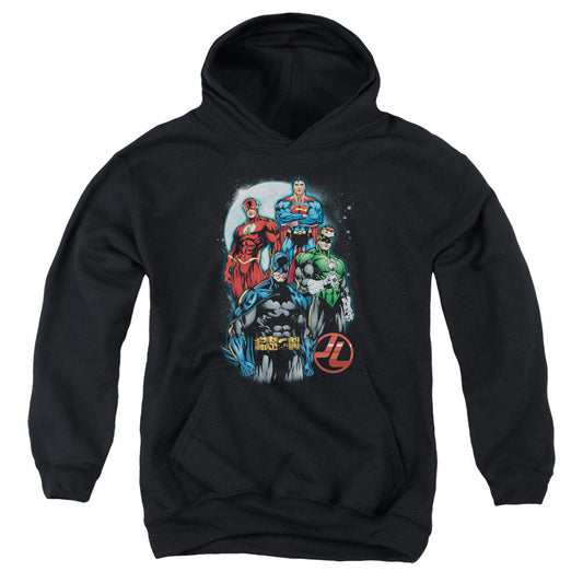 Justice League the Four Kids Youth Hoodie Black Officially Licensed
