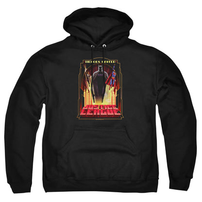 Justice League Of America Heroes United Mens Hoodie Black Officially Licensed