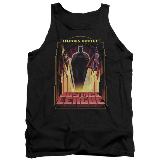 Justice League Heroes United Mens Tank Top Shirt Black Officially Licensed