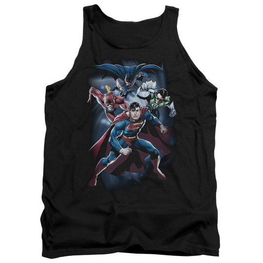 Justice League Coic Crew Mens Tank Top Shirt Black Officially Licensed