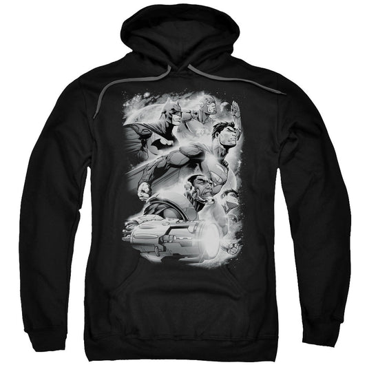 Justice League Atmospheric Mens Hoodie Black Officially Licensed