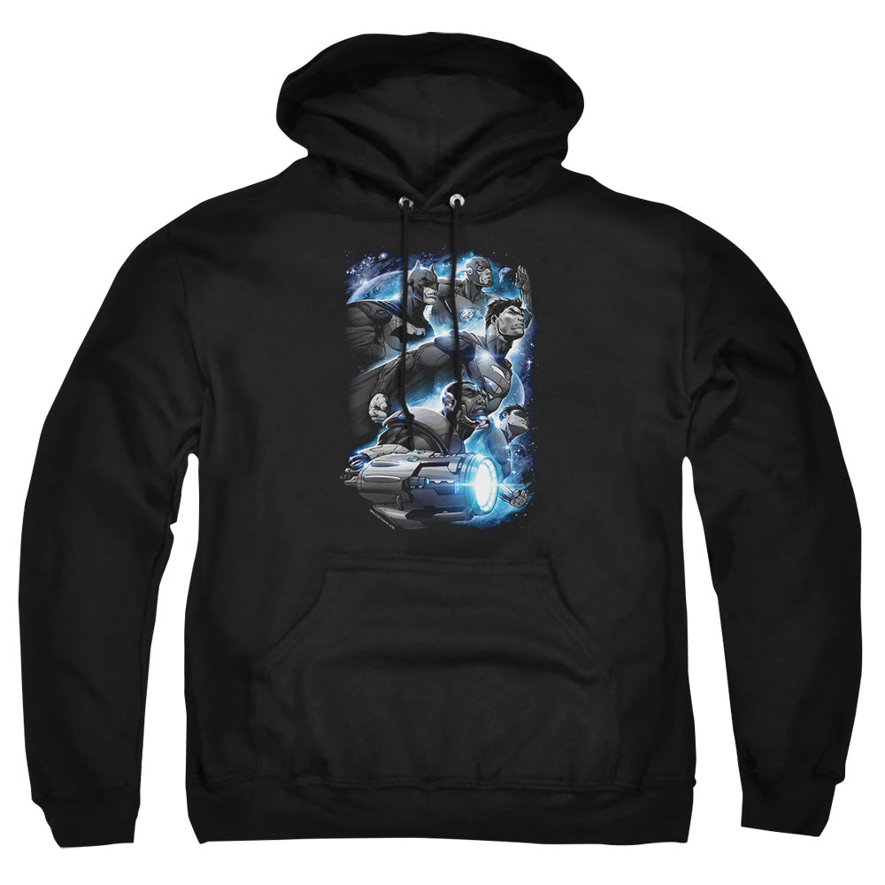 Justice League Of America Atmospheric Mens Hoodie Black Officially Licensed