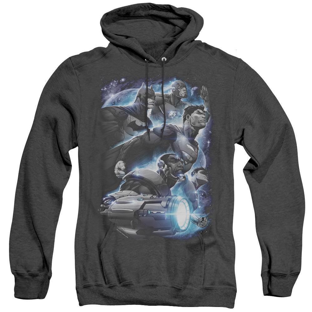 Justice League Atmospheric Heather Mens Hoodie Black Officially Licensed