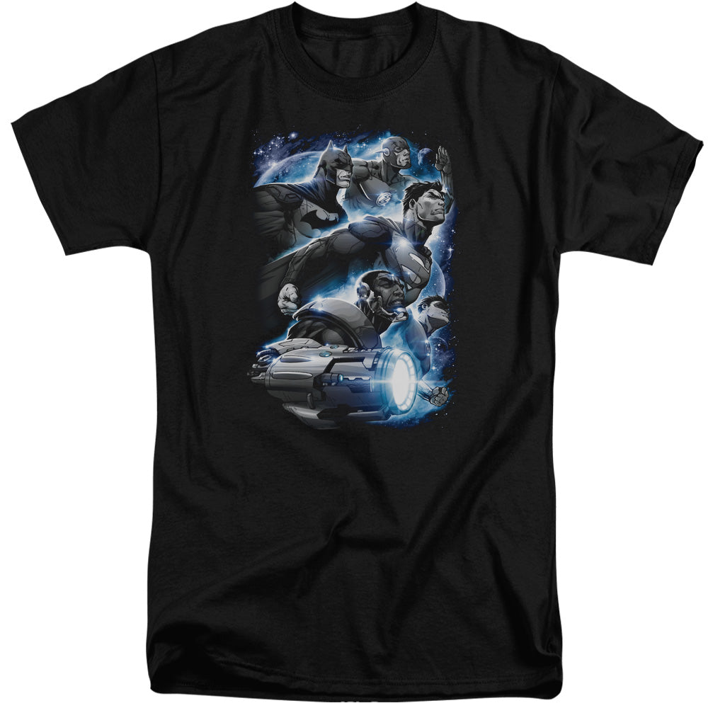 Justice League Of America Atmospheric Mens Tall T Shirt Black Officially Licensed