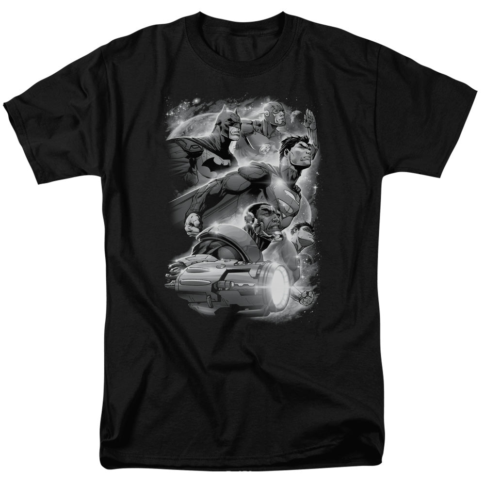 Justice League Of America Atmospheric Mens T Shirt Black Officially Licensed