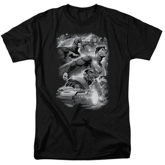 Justice League Atmospheric Mens T Shirt Black Officially Licensed