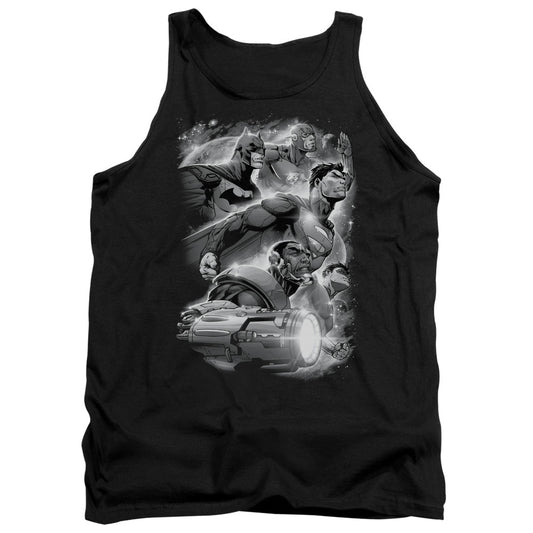 Justice League Atmospheric Mens Tank Top Shirt Black Officially Licensed