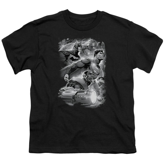 Justice League Atmospheric Kids Youth T Shirt Black Officially Licensed