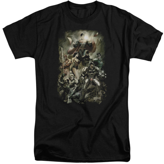 Justice League Aftermath Mens Tall T Shirt Black Officially Licensed