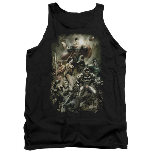 Justice League Aftermath Mens Tank Top Shirt Black Officially Licensed