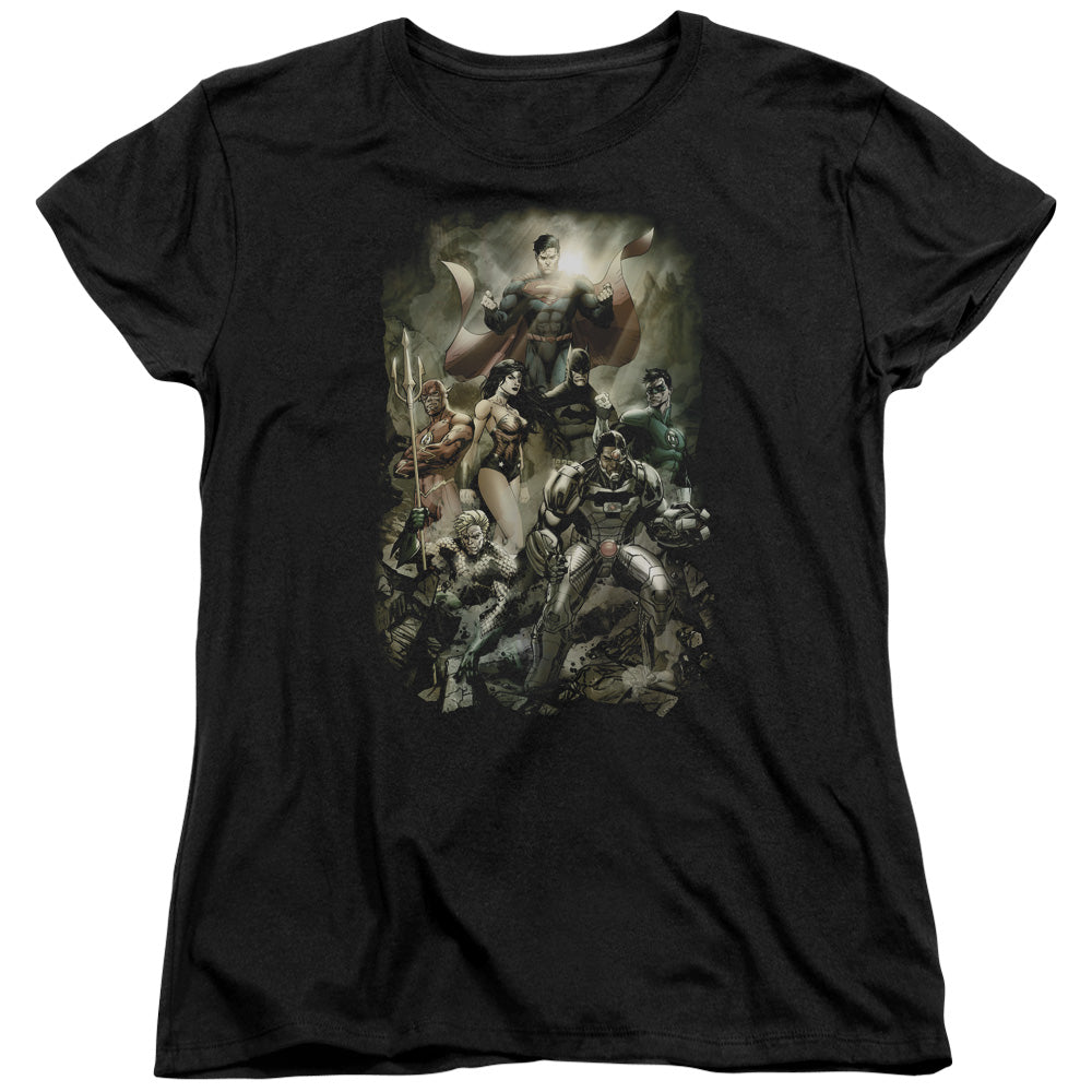Justice League Aftermath Womens T Shirt Black Officially Licensed
