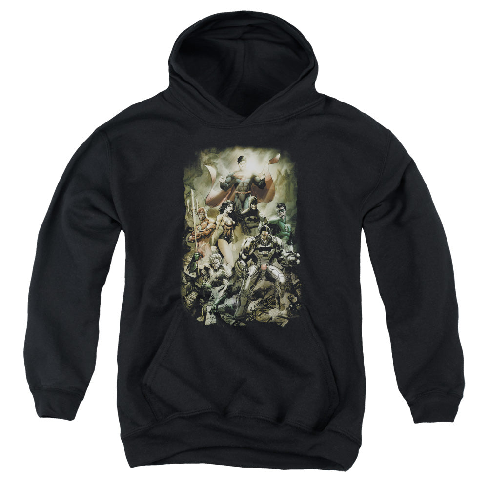 Justice League Aftermath Kids Youth Hoodie Black Officially Licensed