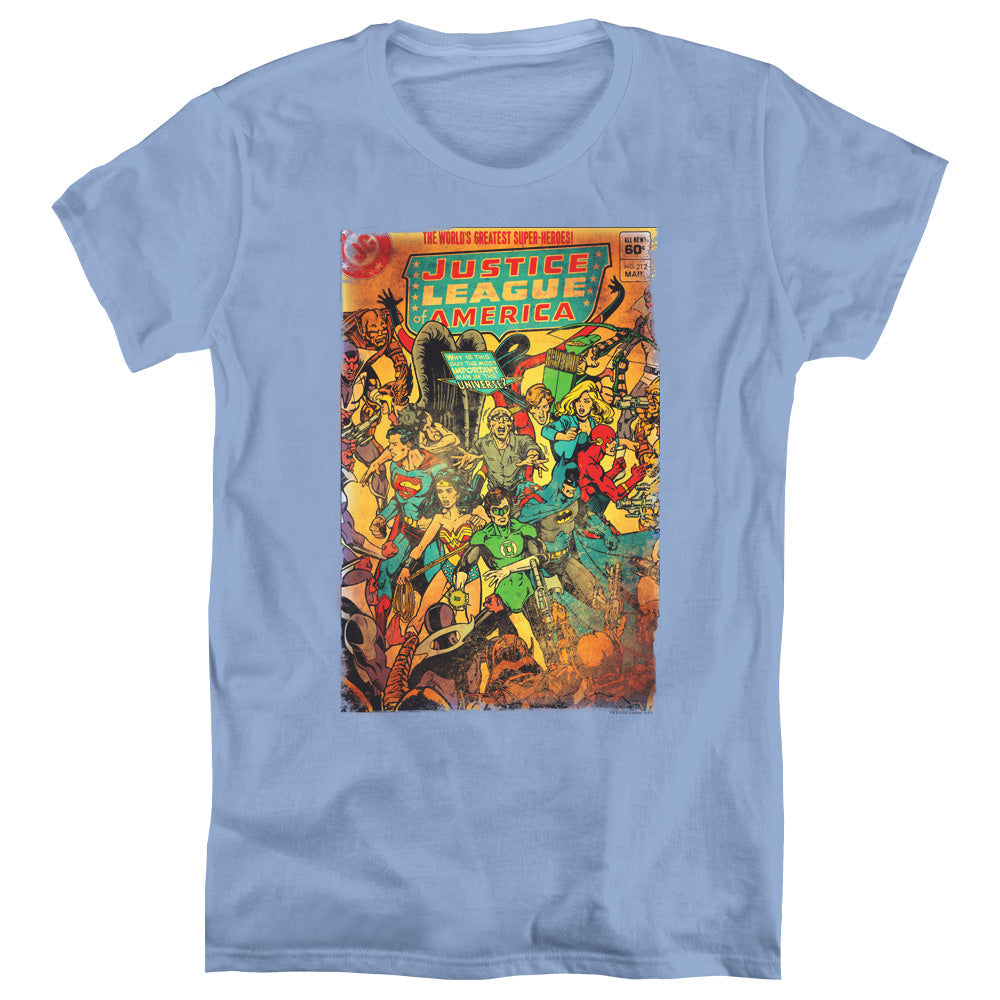 Justice League No 212 Vintage Womens T Shirt Carolina Blue Officially Licensed