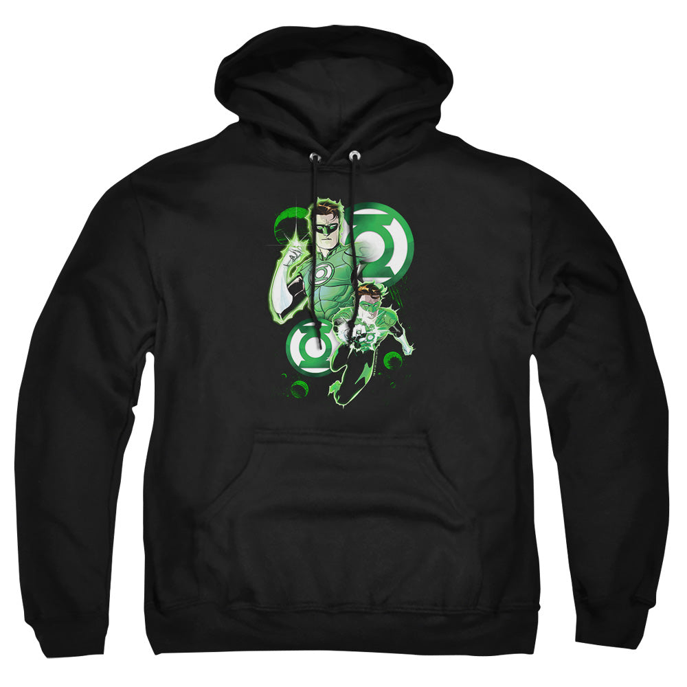 Justice League Of America Gl In Action Mens Hoodie Black Officially Licensed