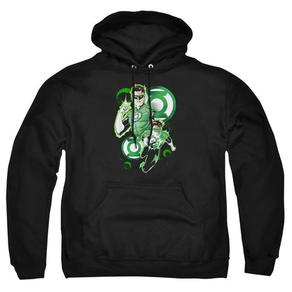 Justice League Of America Gl In Action Mens Hoodie Black Officially Licensed