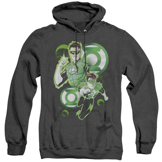 Justice League Gl in Action Heather Mens Hoodie Black Officially Licensed