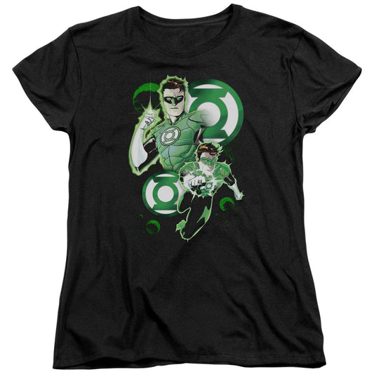 Justice League Gl in Action Womens T Shirt Black Officially Licensed