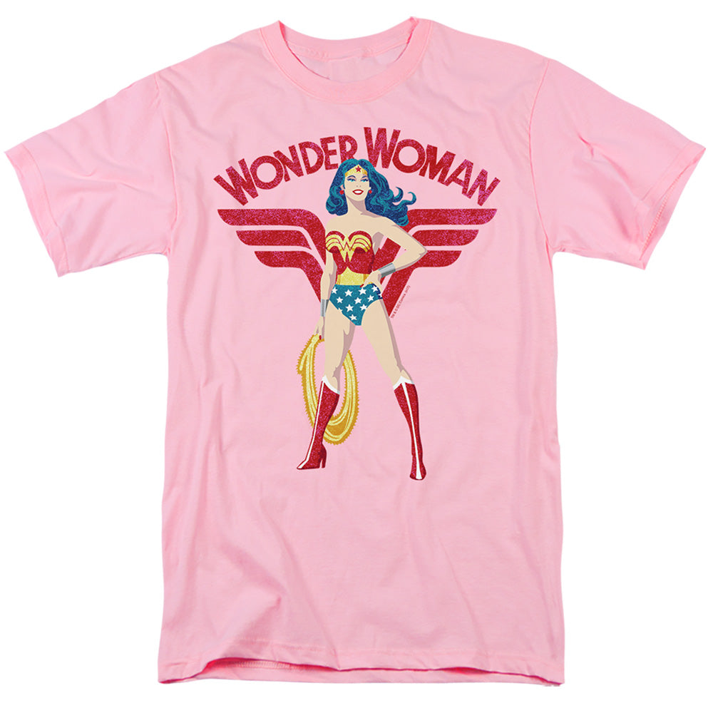 Justice League Of America Ww Sparkle Mens T Shirt Pink Officially Licensed