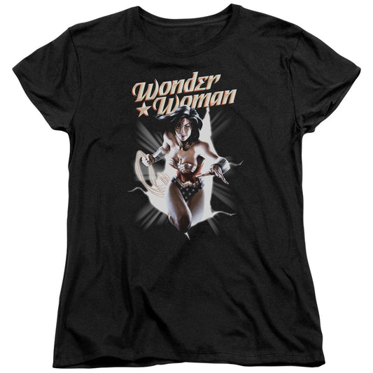 Justice League Ww Break Out Womens T Shirt Black Officially Licensed