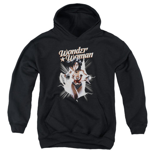 Justice League Ww Break Out Kids Youth Hoodie Black Officially Licensed