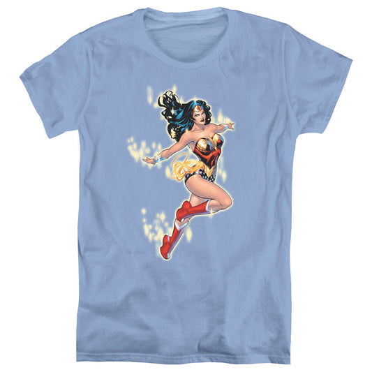 Justice League Simple Wonder Womens T Shirt Carolina Blue Officially Licensed