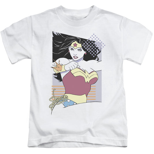 Justice League Ww 80s Minimal Juvenile Kids Youth T Shirt White Officially Licensed