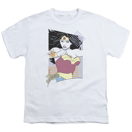 Justice League Ww 80s Minimal Kids Youth T Shirt White Officially Licensed