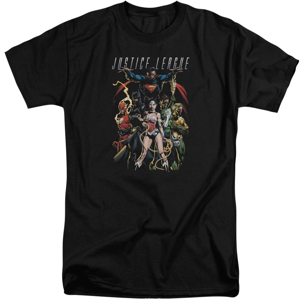 Justice League Of America Dark Days Mens Tall T Shirt Black Officially Licensed