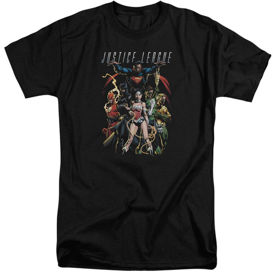 Justice League Of America Dark Days Mens Tall T Shirt Black Officially Licensed