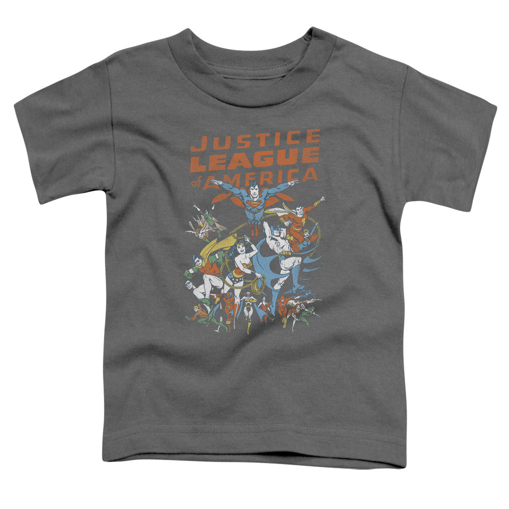 Justice League Big Group Toddler Kids Youth T Shirt Charcoal Officially Licensed