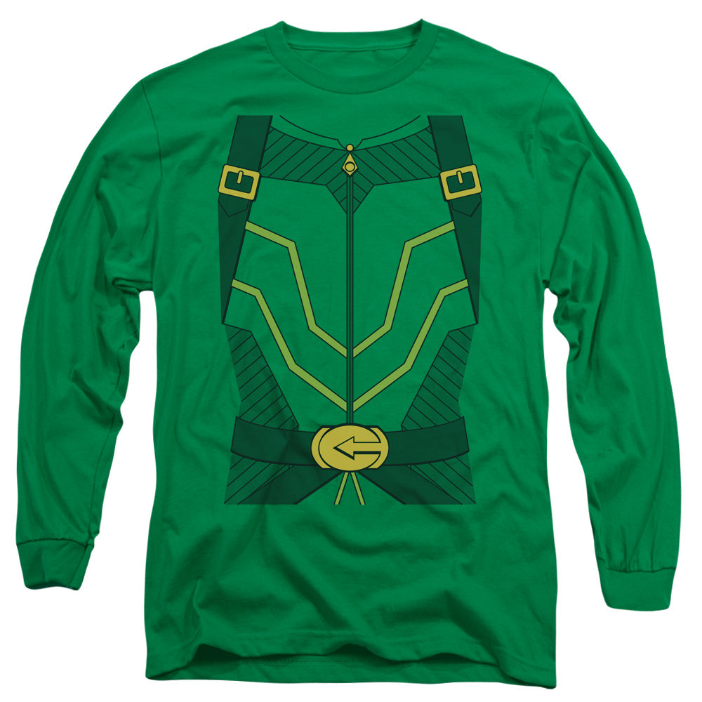 Justice League Arrow Costume Mens Long Sleeve Shirt Kelly Green Officially Licensed