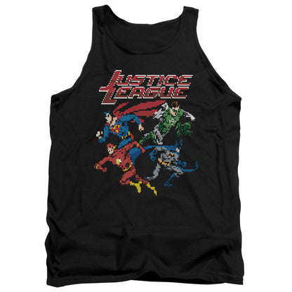 Justice League Pixel League Mens Tank Top Shirt Black Officially Licensed