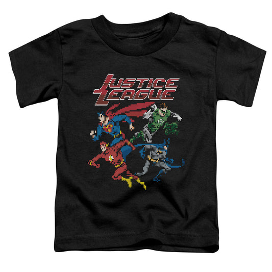 Justice League Pixel League Toddler Kids Youth T Shirt Black Officially Licensed