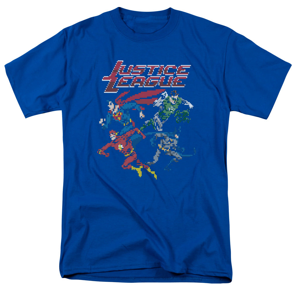 Justice League Of America Pixel League Mens T Shirt Royal Officially Licensed