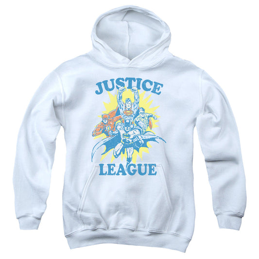 Justice League Lets Do This Kids Youth Hoodie White Officially Licensed