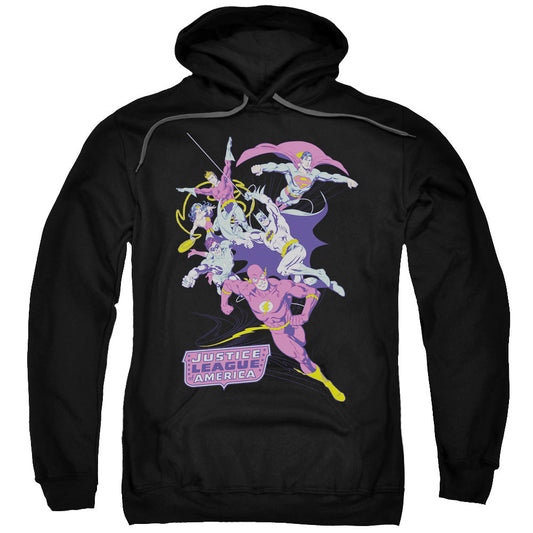 Justice League Colorful League Mens Hoodie Black Officially Licensed