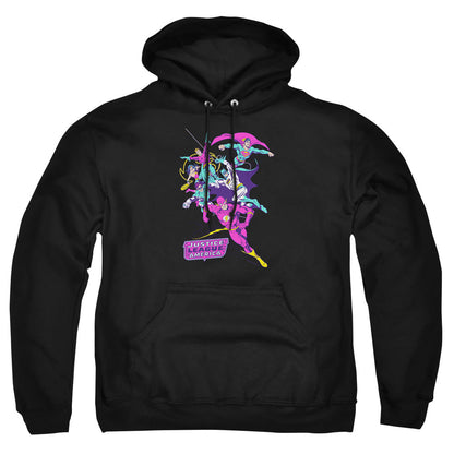 Justice League Of America Colorful League Mens Hoodie Black Officially Licensed