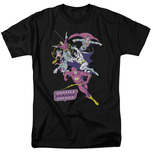 Justice League Of America Colorful League Mens T Shirt Black Officially Licensed