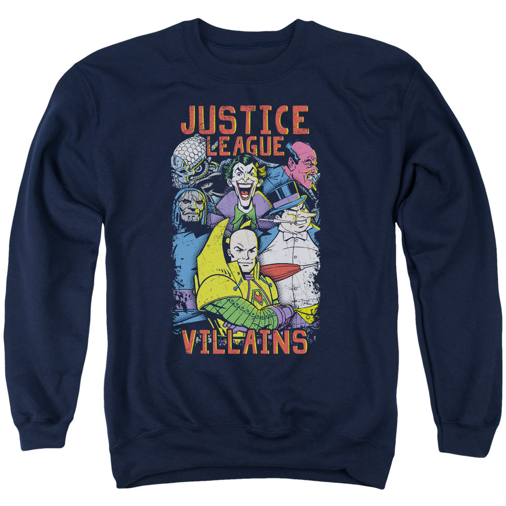 Justice League Of America Villains Mens Crewneck Sweatshirt Navy Officially Licensed
