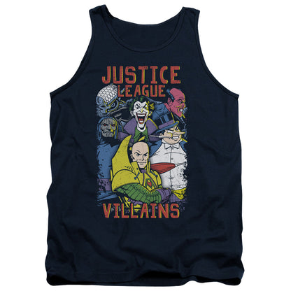 Justice League Villians Mens Tank Top Shirt Navy Officially Licensed