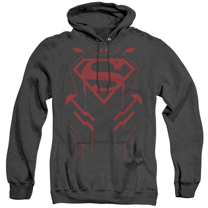 Justice League Of America Superboy Mens Heather Hoodie Black Officially Licensed