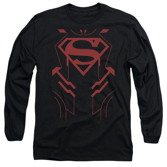 Justice League Superboy Mens Long Sleeve Shirt Black Officially Licensed