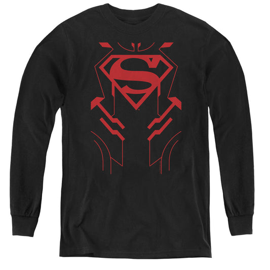 Justice League Superboy Long Sleeve Kids Youth T Shirt Black Officially Licensed