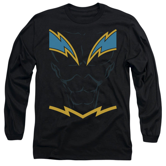 Justice League Black Lightning Mens Long Sleeve Shirt Black Officially Licensed