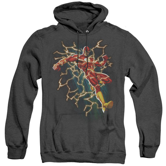 Justice League Electric Death Heather Mens Hoodie Black Officially Licensed