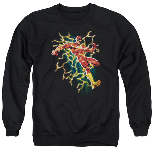 Justice League Electric Death Mens Crewneck Sweatshirt Black Officially Licensed