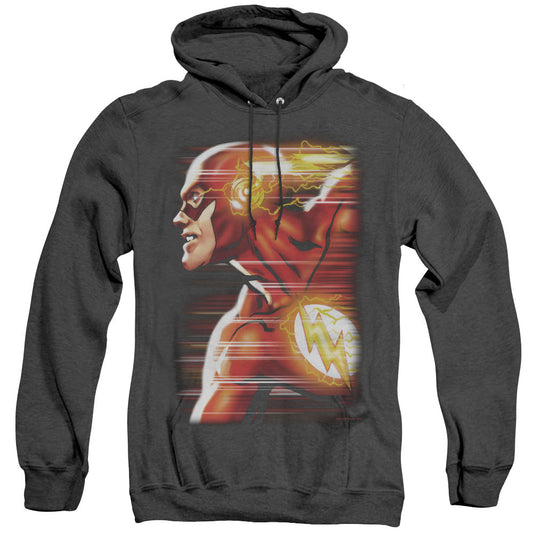 Justice League Speed Head Heather Mens Hoodie Black Officially Licensed