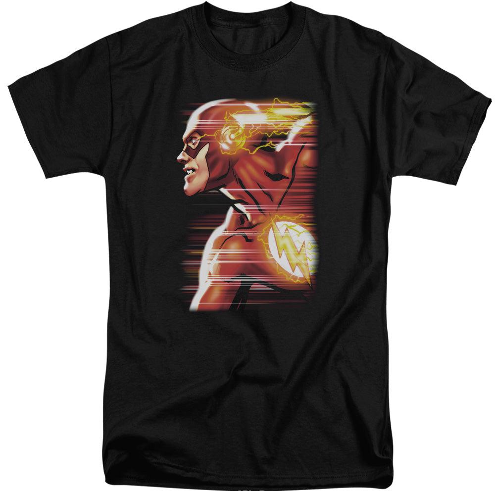 Justice League Speed Head Mens Tall T Shirt Black Officially Licensed